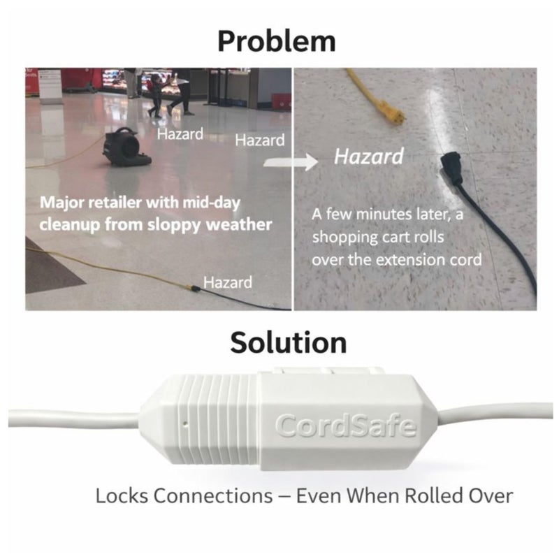 CordSafe Extension Cord Connection Protector by CordSafe Plus, Weather-Resistant, Fits 18â€“12 AWG, Helps Keep Plugs Secure, Made in USA - Image 4